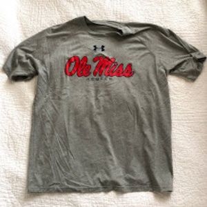 Grey University of Ole Miss Rebels Athletic Shirt
